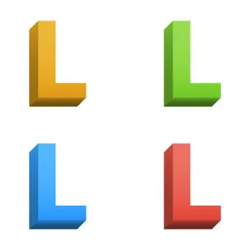 Vector 3d color alphabet Stock Illustration