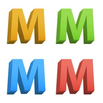 Vector 3d color alphabet Stock Illustration