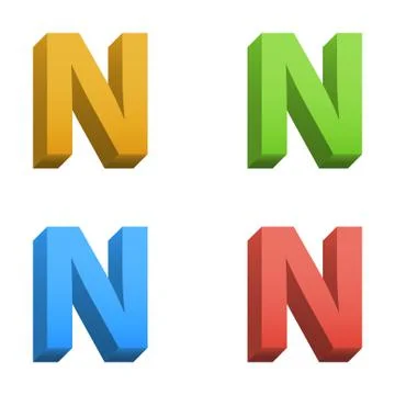 Vector 3d color alphabet Stock Illustration