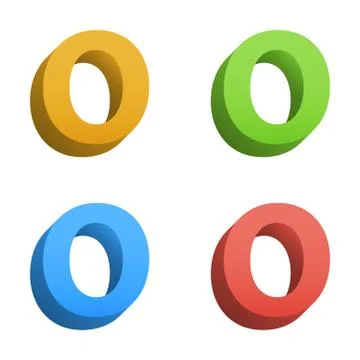 Vector 3d color alphabet Stock Illustration