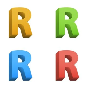 Vector 3d color alphabet Stock Illustration