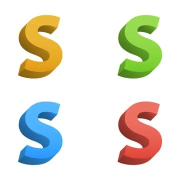 Vector 3d color alphabet Stock Illustration