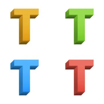 Vector 3d color alphabet Stock Illustration