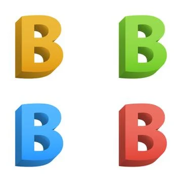 Vector 3d color alphabet Stock Illustration