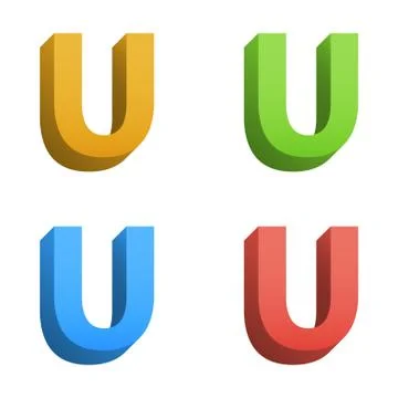 Vector 3d color alphabet Stock Illustration