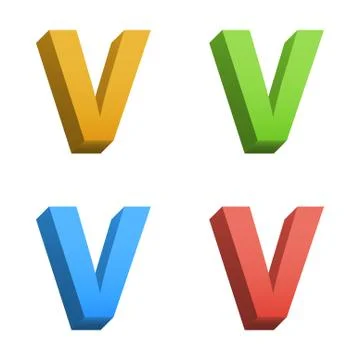Vector 3d color alphabet Illustrazione stock