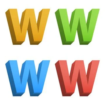 Vector 3d color alphabet Stock Illustration