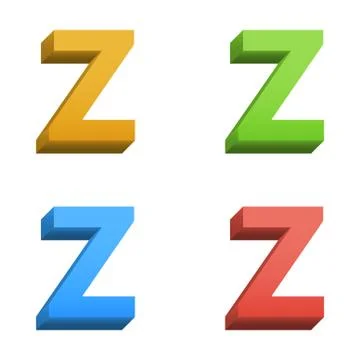 Vector 3d color alphabet Stock Illustration