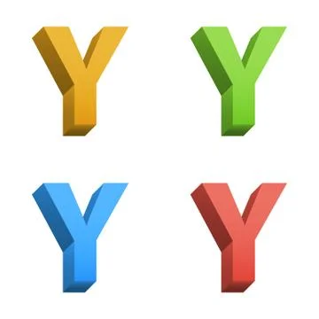 Vector 3d color alphabet Stock Illustration