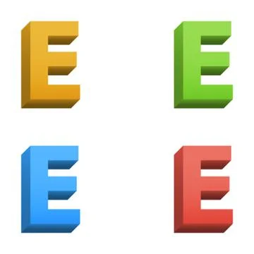 Vector 3d color alphabet Stock Illustration