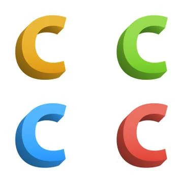 Vector 3d color alphabet Stock Illustration