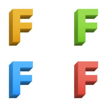 Vector 3d color alphabet Stock Illustration