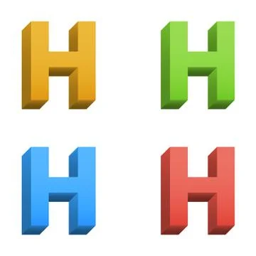 Vector 3d color alphabet Illustrazione stock