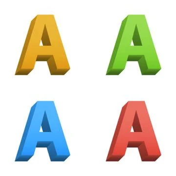Vector 3d color alphabet Stock Illustration