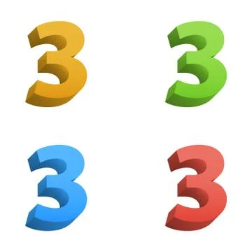 Vector 3d color alphabet Stock Illustration