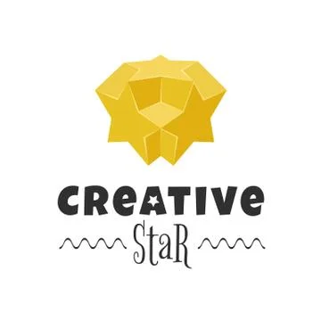 Vector 3d colorful star logo design element. Creative star symbol Stock Illustration