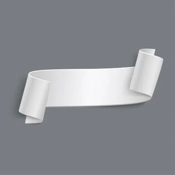 Vector 3d Curved Paper Banner Isolated on Grey Background Stockillustratie