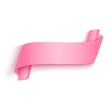 Vector 3d Curved Paper Banner Isolated on Grey Background Stock Illustration