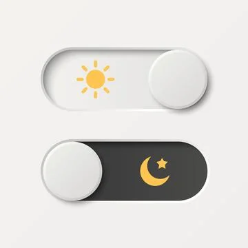 Vector 3d Day and Night Mode Toggle Switch Icon. Light and Dark Mode Switch Stock Illustration