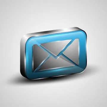 The vector 3d envelope button 스톡 일러스트
