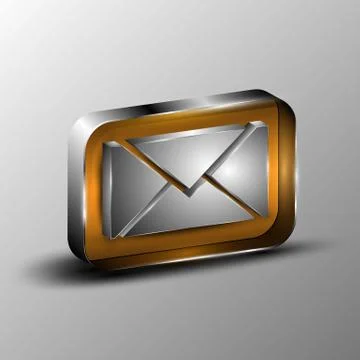 The vector 3d envelope button Illustrazione stock