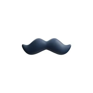 Vector 3D false mustache in black on a white background Stock Illustration