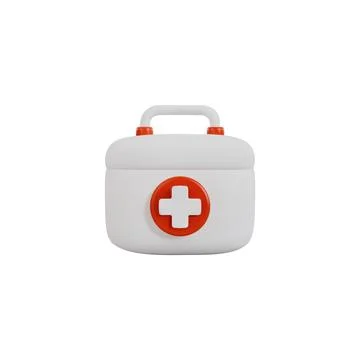 Vector 3d first aid kit with an emblem in the form of a cross Stock Illustration