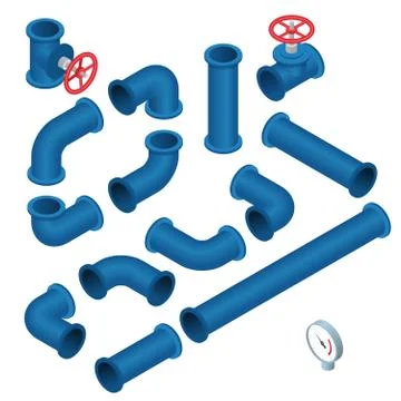 Vector 3d flat isometric illustration collection of detailed Con Stock Illustration