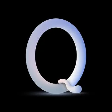 The vector 3d fluid letter Q on black background Stock Illustration