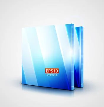 Vector 3d glass blue screen Stock Illustration