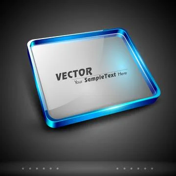 Vector 3d glass plate Stock Illustration