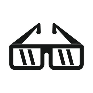 Vector 3d glasses black simple icon isolated on white Stock Illustration