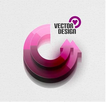 Vector 3d glossy arrow circle hi-tech concept Stock Illustration