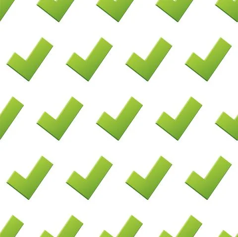 Vector 3d green checkmark checklist icons. Correct check mark answer flag イラスト素材