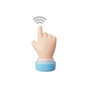 Vector 3D hand icon simulating gestures on the touch screen on a white Stock Illustration