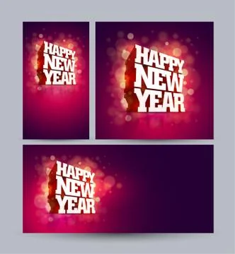 Vector 3D Happy New Year design collection Stock Illustration