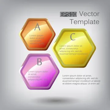 Vector 3d hexagon elements for infographic Illustrazione stock