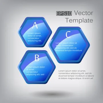 Vector 3d hexagon elements for infographic イラスト素材