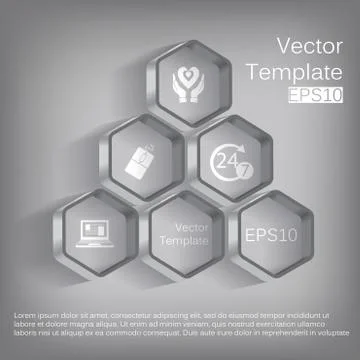 Vector 3d hexagon elements for infographic Stock Illustration