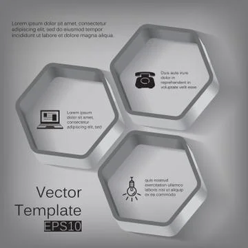 Vector 3d hexagon elements for infographic Illustrazione stock