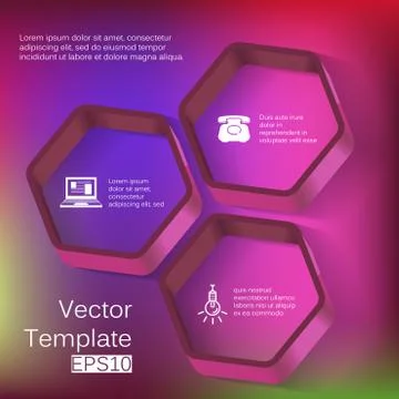Vector 3d hexagon elements for infographic Stock Illustration