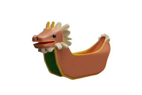 Vector 3d icon with the image of a dragon boat for the Duan Festival. Stock Illustration