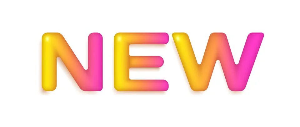 Vector 3D icon of new label. Banner in realistic style. Trendy emblem for new 스톡 일러스트