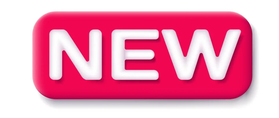 Vector 3D icon of new label. Banner in realistic style. Trendy emblem for new Stock Illustration