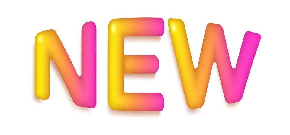 Vector 3D icon of new label. Banner in realistic style. Trendy emblem for n.. Stock Illustration