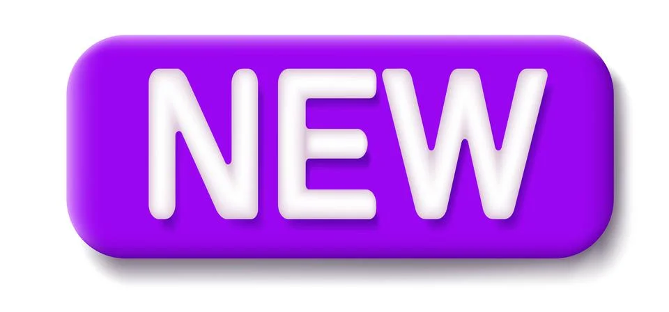 Vector 3D icon of new label. Banner in realistic style. Trendy emblem for n.. Stock Illustration
