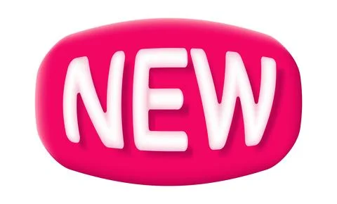 Vector 3D icon of new label. Banner in realistic style. Trendy emblem for n.. Stock Illustration