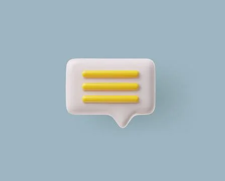Vector 3D icon with a white speech bubble on a blue background for messaging 스톡 일러스트