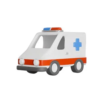 Vector 3d illustration of an ambulance on an isolated white background. イラスト素材