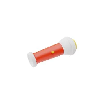 Vector 3D illustration of a battery-powered flashlight body with a side view. Illustrazione stock